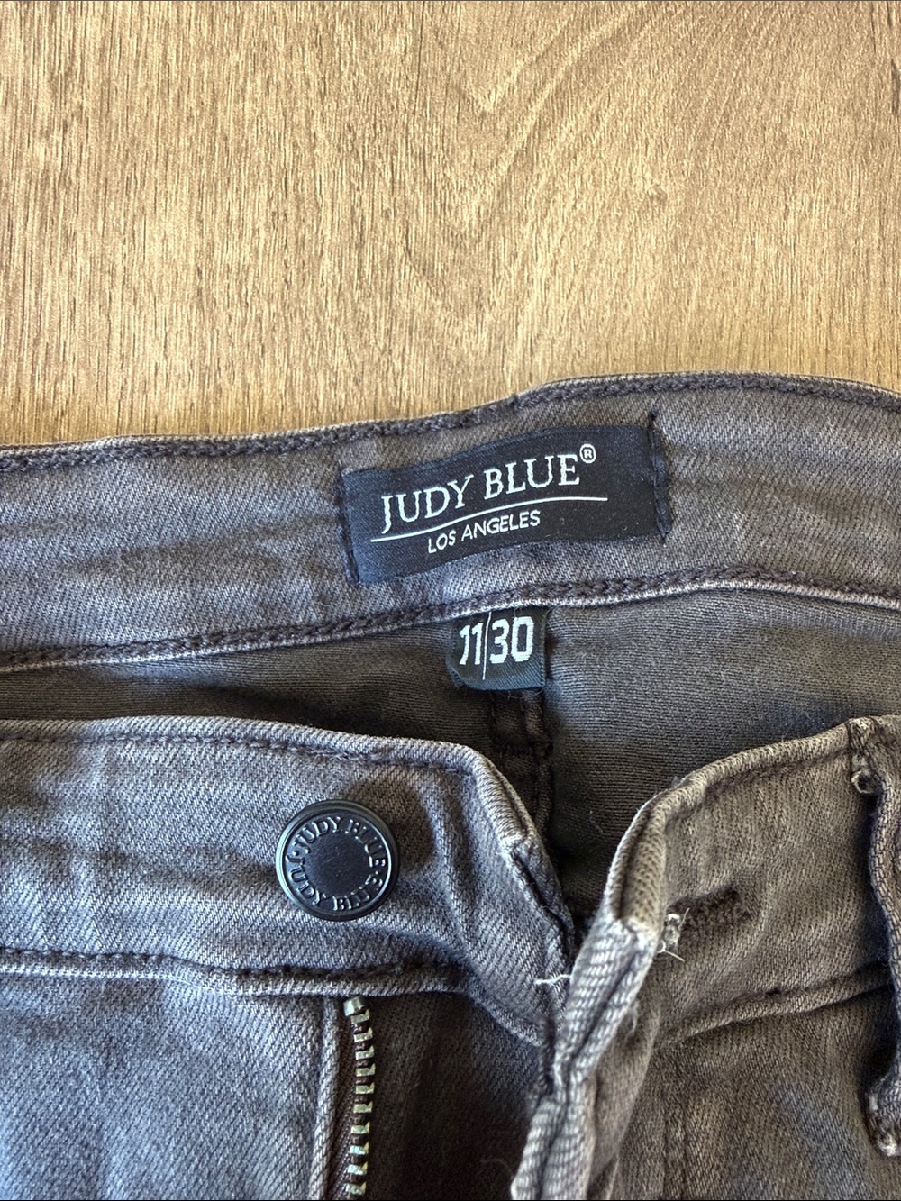 Judy Blue Straight Leg Jeans in Washed Charcoal - Picture 2 of 3